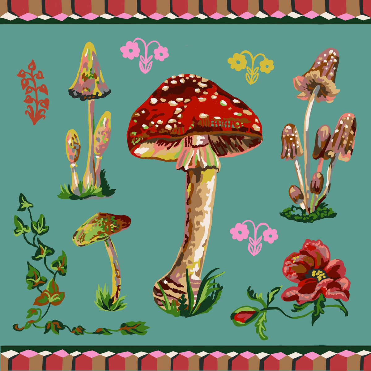 Beautiful Mushrooms Needlepoint Kit