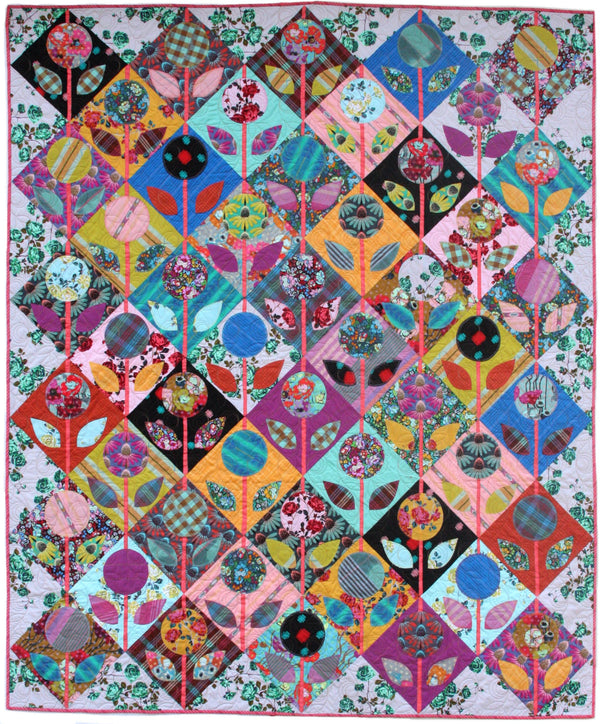 Folk Flower Quilt Pattern PDF