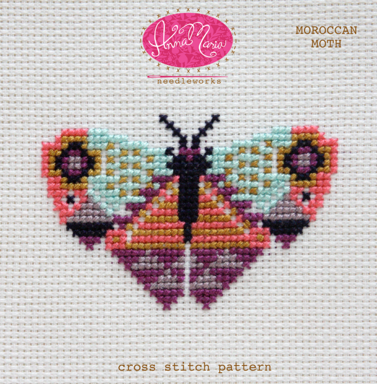 Moroccan Moth Cross Stitch Pattern