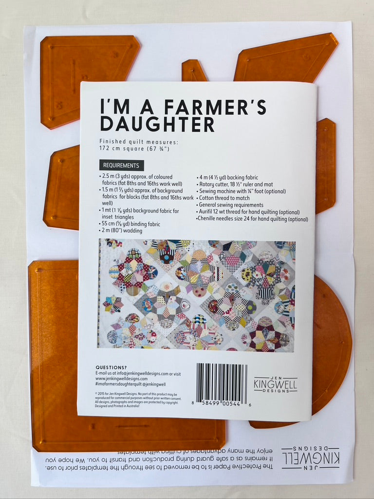 I&#39;m A Farmer&#39;s Daughter Pattern &amp; Acrylic Template Set