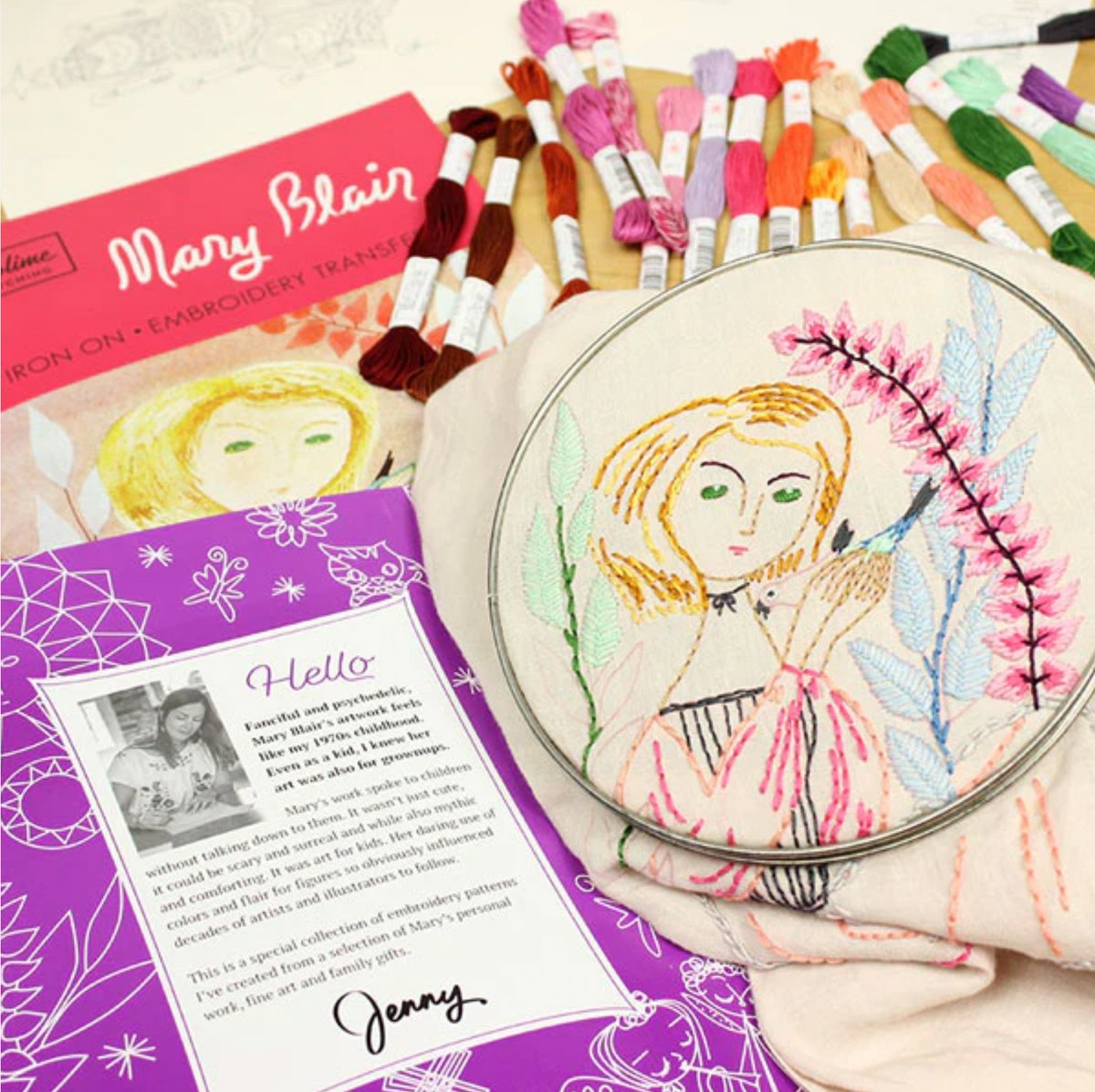 Mary Blair Iron On Embroidery Transfers